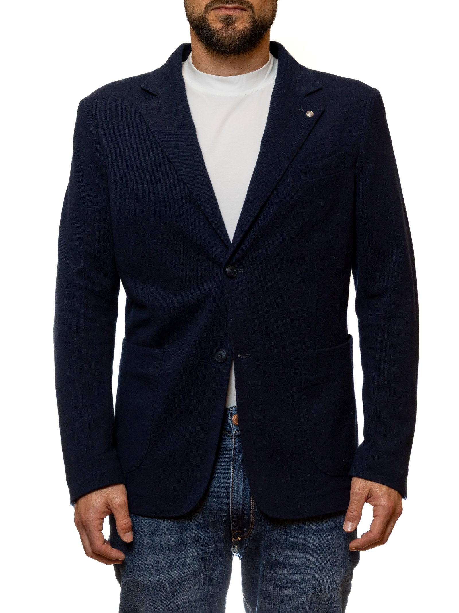 QB24 giacca cotone blu 0126014 COTONE-BLU 