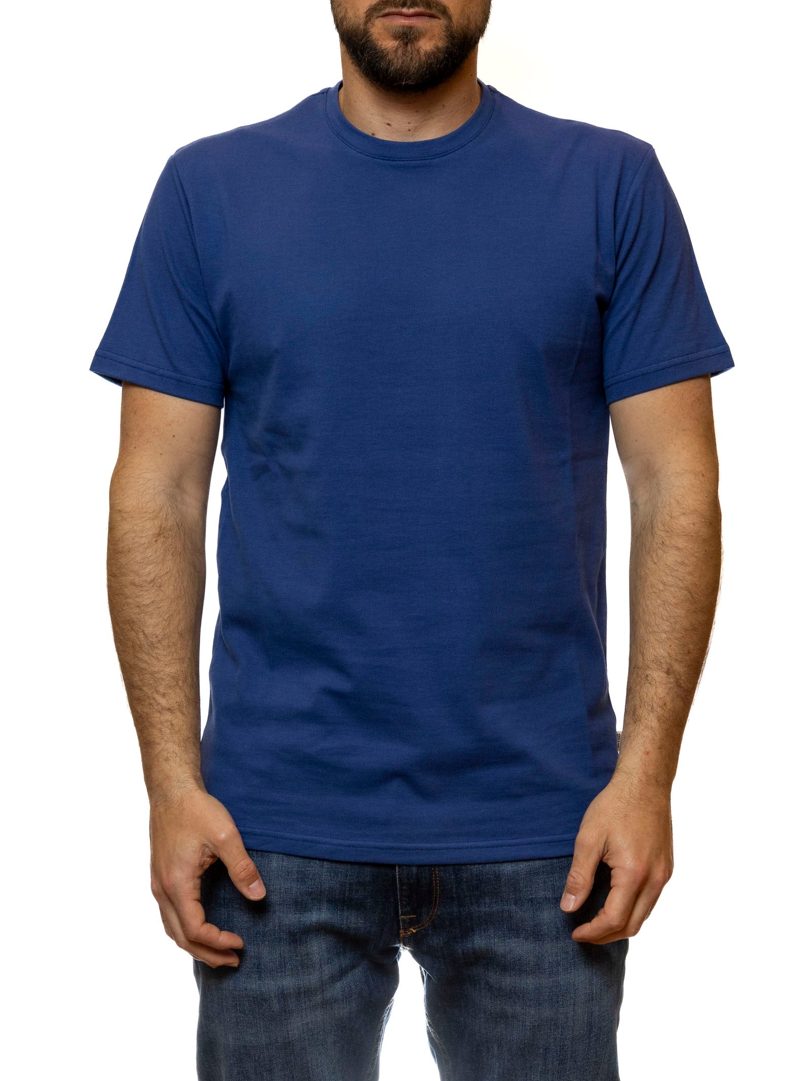 QB24 t-shirt cotone bluette 0126229 COTONE-BLU CINA 