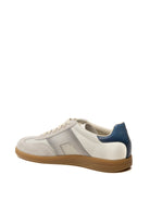 SANTONI Sneaker pelle bianco/blu 21965 WHITE-132 