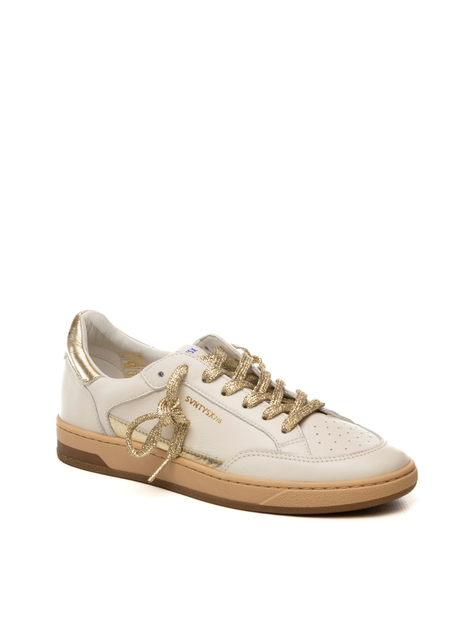 THE 76 Sneaker pelle bianco/oro STAY D PELLE-WHI/PLAT 